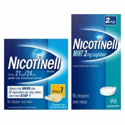 Stoppen Met Roken<Nicotinell Combinatie therapie: Pleister 21 mg 14 st + Kauwgom Cool Mint 2 mg 96 st Pakket