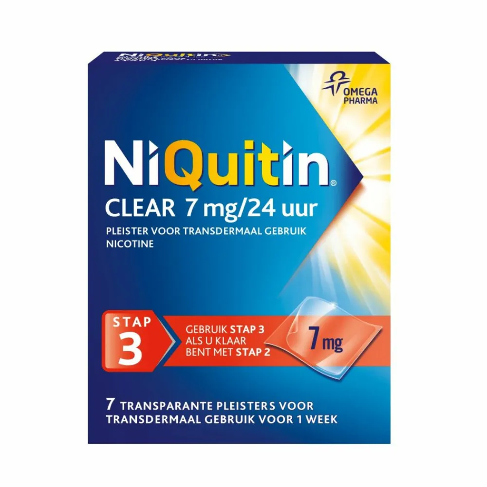 Stoppen Met Roken<Niquitin Clear Nicotinepleisters 7 mg Stap 3 7 stuks