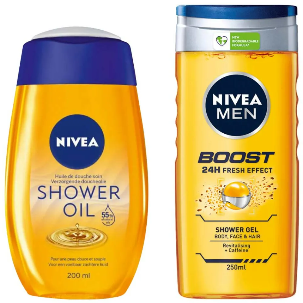 Bad & Douche< Nivea Natural Doucheolie + Showergel Men Pakket
