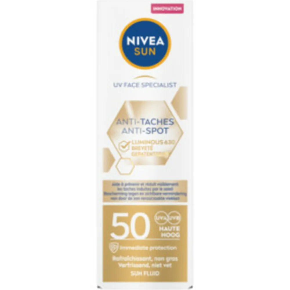 Zonbescherming<NIVEA Sun Luminous Zonnecrème Gezicht SPF 50 40 ml