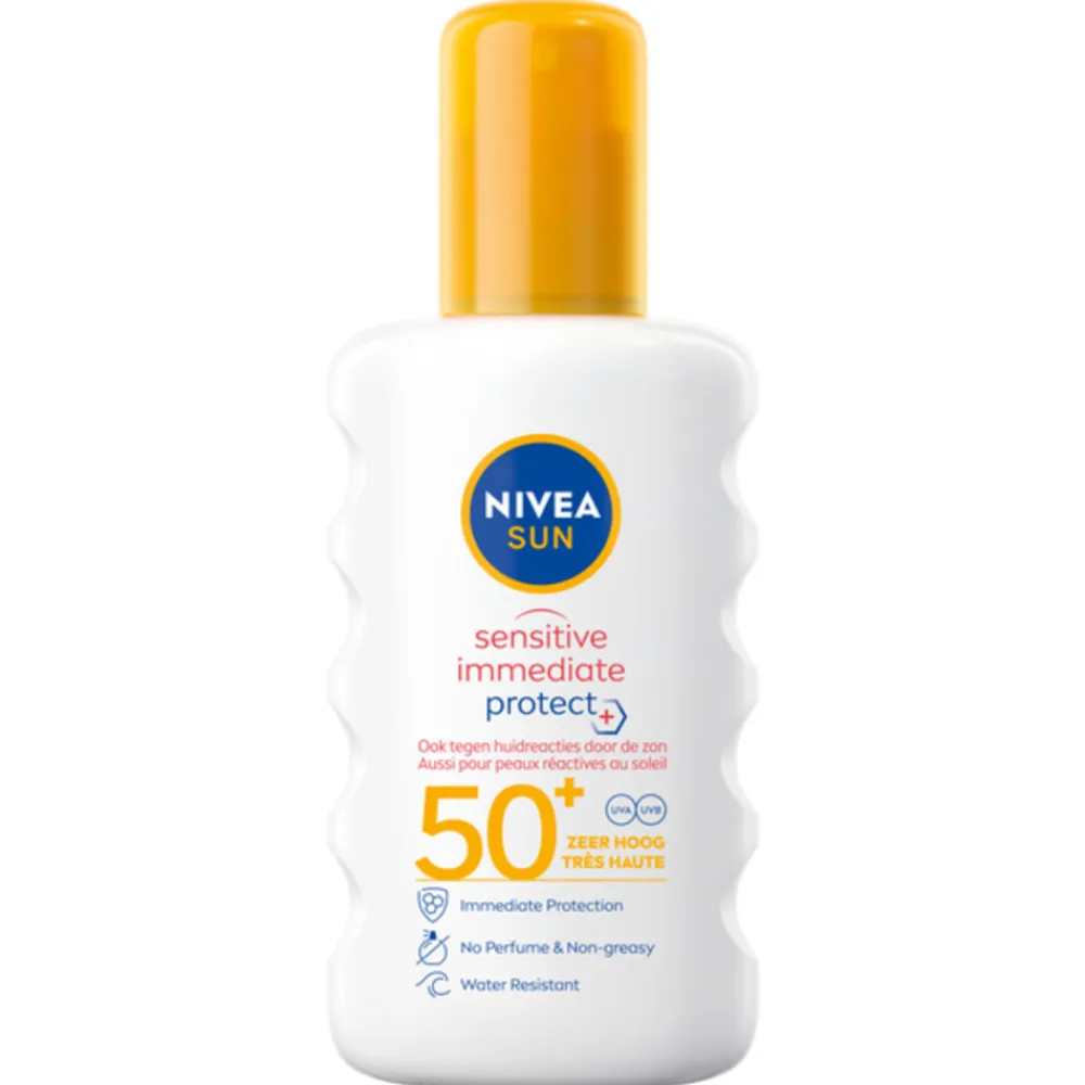 Zonbescherming<NIVEA Sun Sensitive Anti-Allergie Zonnemelk Spray SPF 50 200 ml