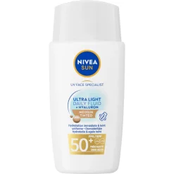 Zonbescherming<NIVEA Sun UV Face Specialist Ultra Light Daily Fluid Medium Tinted SPF 50+ 40 ml
