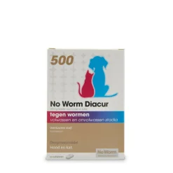 Vlo, Teek & Worm<No Worm Diacur 500 Ontworming Hond en Kat 10 tabletten