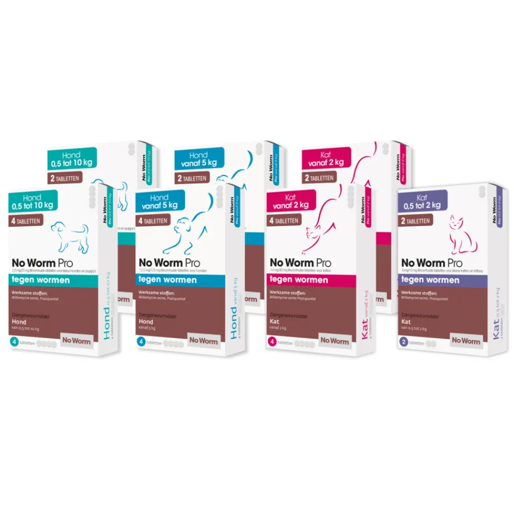 Vlo, Teek & Worm<No Worm Pro Ontworming Tabletten Hond en Puppy vanaf 0,5 kg 2 tabletten