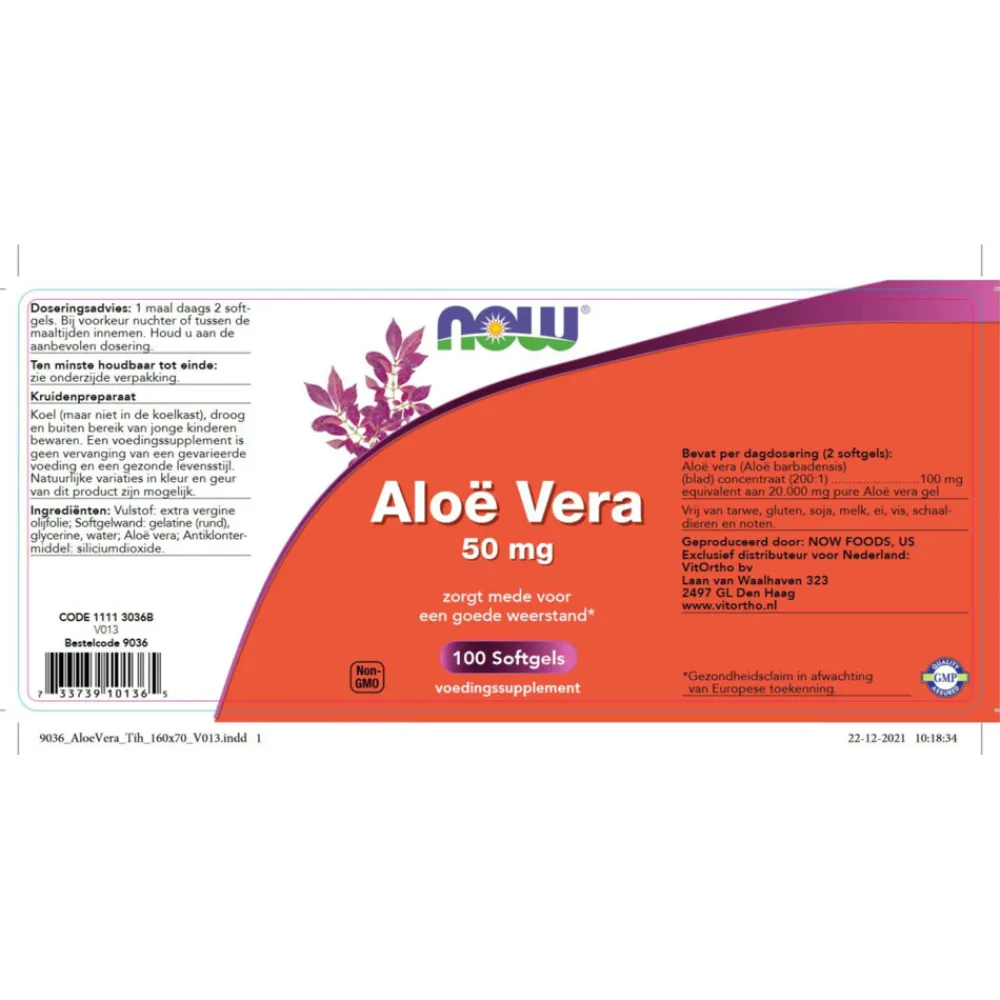 Clearance Aloë Vera 50 mg 100 softgels Voor Vrouw Of Man