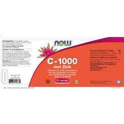 Hot C-1000 met Zink 90 capsules Mineralen|Vitaminen