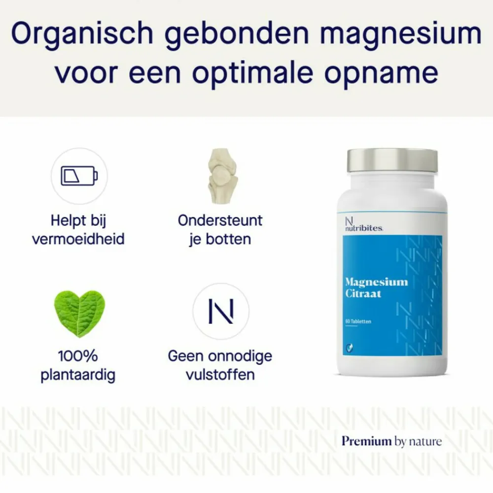 Mineralen<Nutribites Magnesium Citraat 60 tabletten