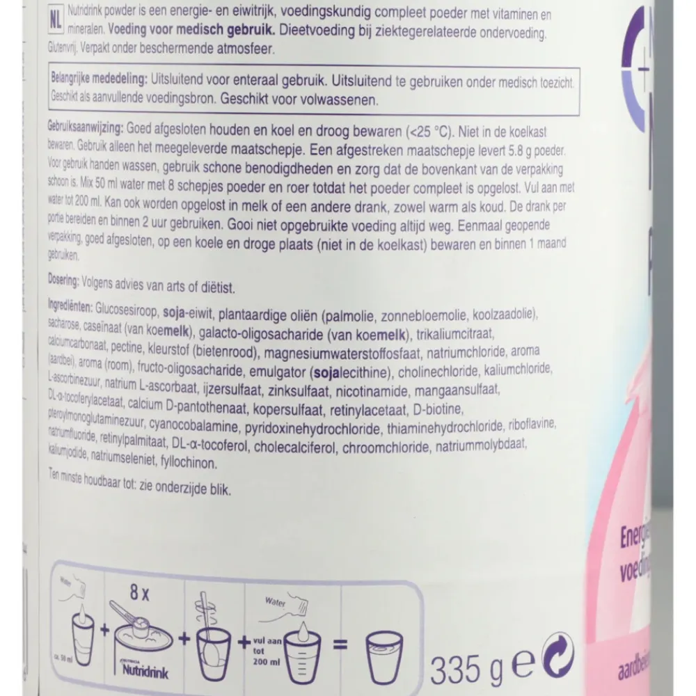 Medische Voeding<Nutricia Nutridrink Poeder Aarbei 335 gr