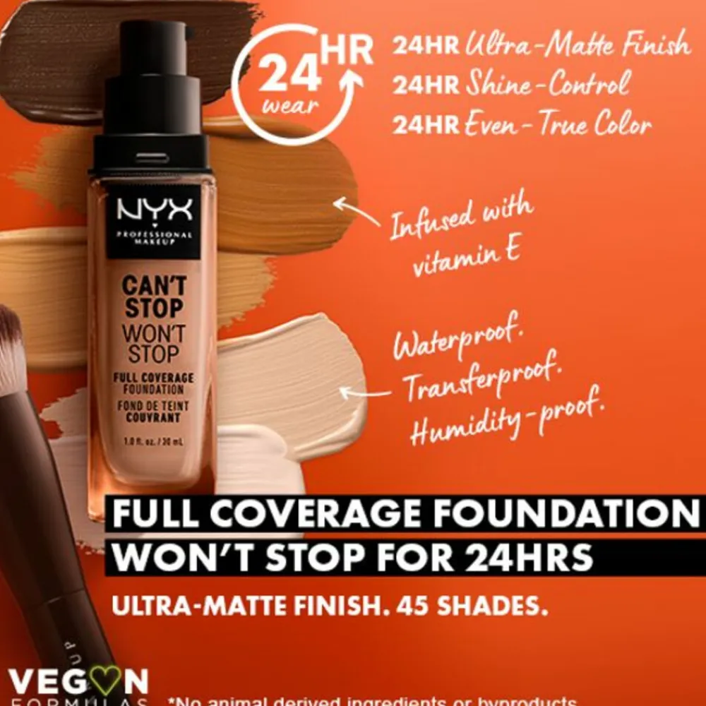 Foundation<NYXr NYX Can't Stop Won't Stop Foundation Porcelain 30 ml