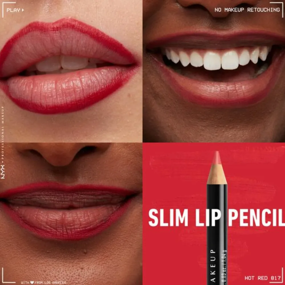 New NYX Slim Lip Pencil Hot Red 1 gr Lipliner