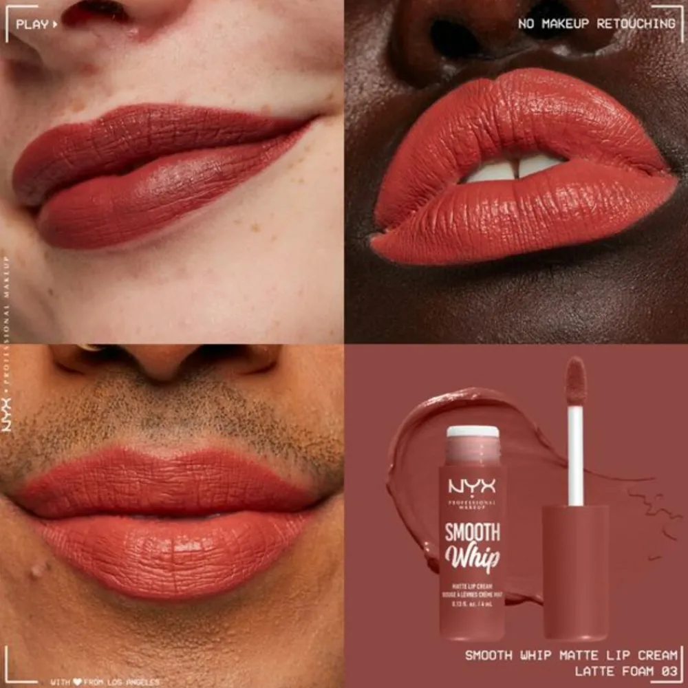 Liquid Lipstick<NYXr NYX Smooth Whip Matte Lip Cream Latte Foam 4 ml