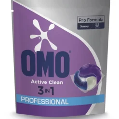 Wasmiddel<Omo Professional Wasmiddel capsules Pro Formula Active Clean 3in1 Caps 80 stuks