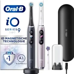 Elektrische Tandenborstel iO 9 Duo Zwart & Roze 2 stuks^Oral-B Clearance