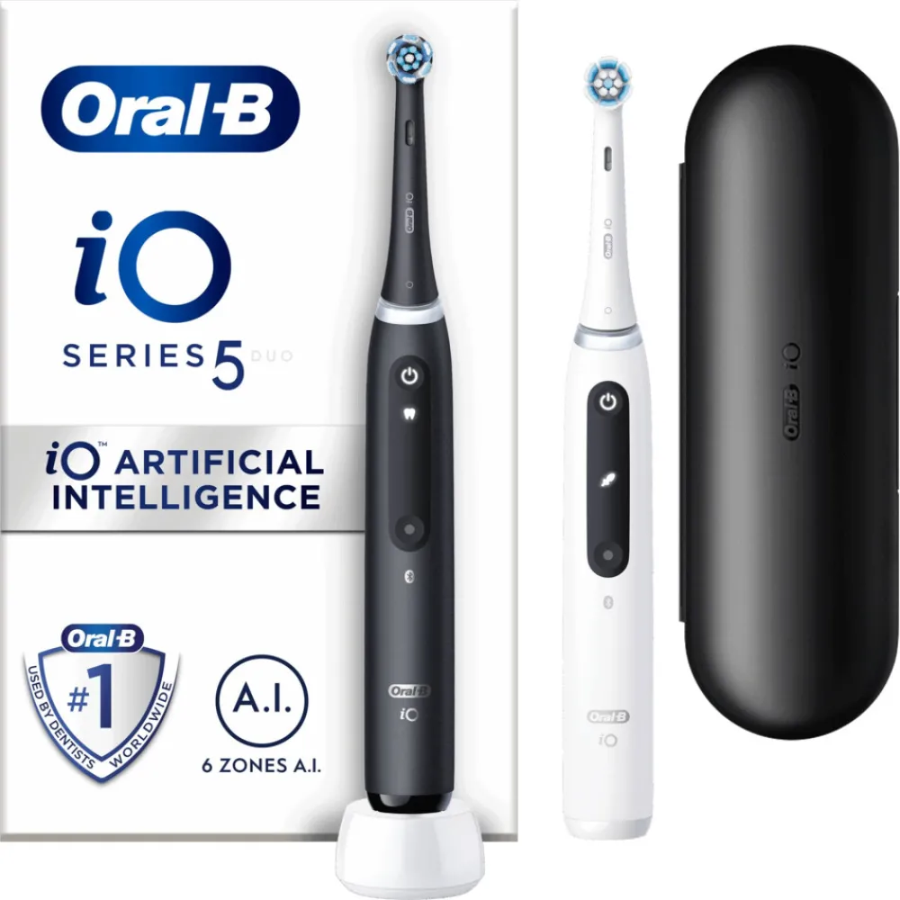 Elektrische Tandenborstel iO 5 Duo Zwart & Wit 2 stuks^Oral-B Hot