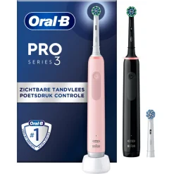 Tandenborstels<Oral-B Elektrische Tandenborstel Pro 3 3900 Duo Zwart & Roze 1 set