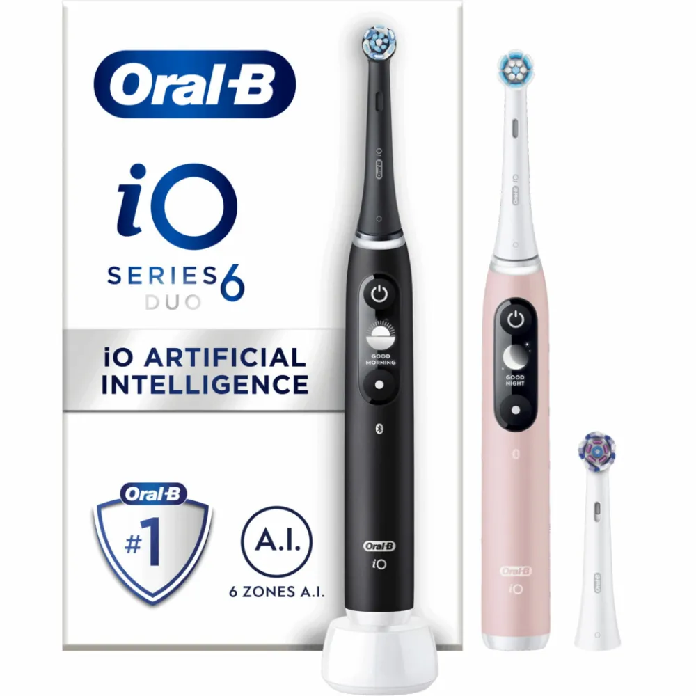 Elektrische Tandenborstel iO 6 Duo Zwart & Roze 1 set^Oral-B