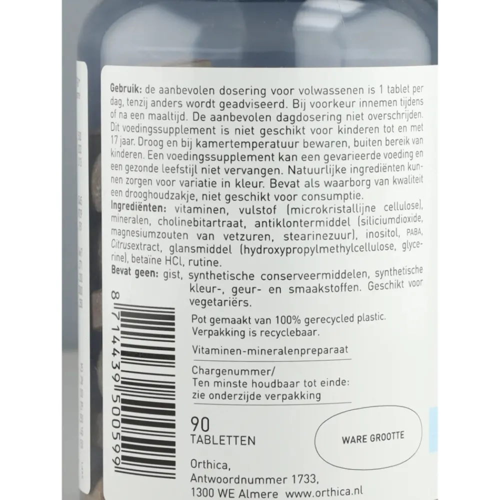 Multi Vitaminen En Mineralen<Orthica Multi Max 90 tabletten