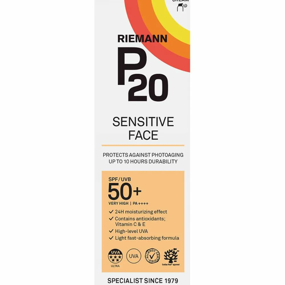 Zonbescherming<P20 Sensitive Face SPF 50+ Creme 50 gr