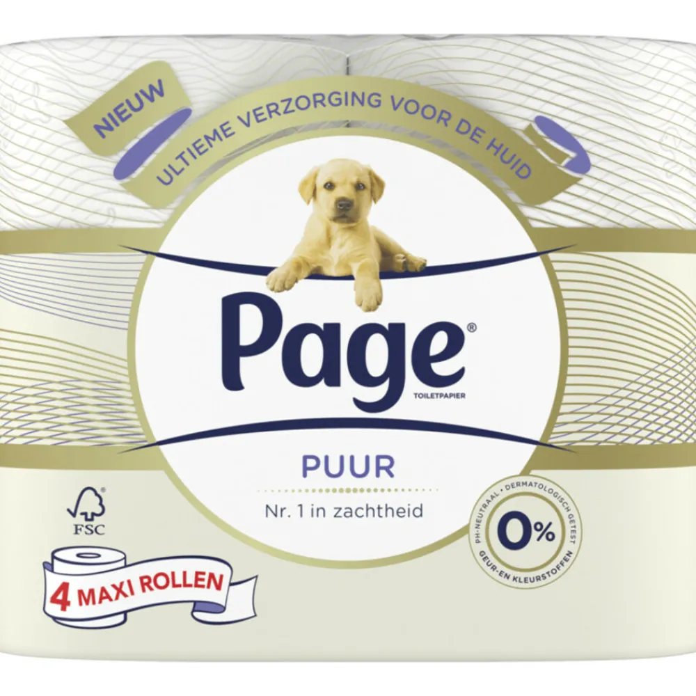 Toiletpapier<Page Toiletpapier Puur 3-laags 4 stuks