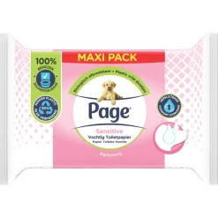 Toiletpapier<Page Vochtig Toiletpapier Sensitive Maxi 74 stuks