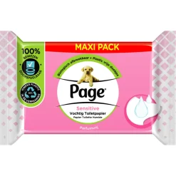 Toiletpapier<Page Vochtig Toiletpapier Sensitive Maxi 74 stuks