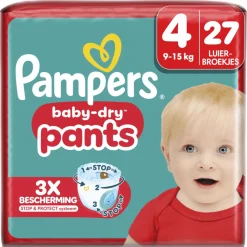 Baby Dry Luierbroekjes Maat 4 (9-15 kg) 27 stuks^Pampers New