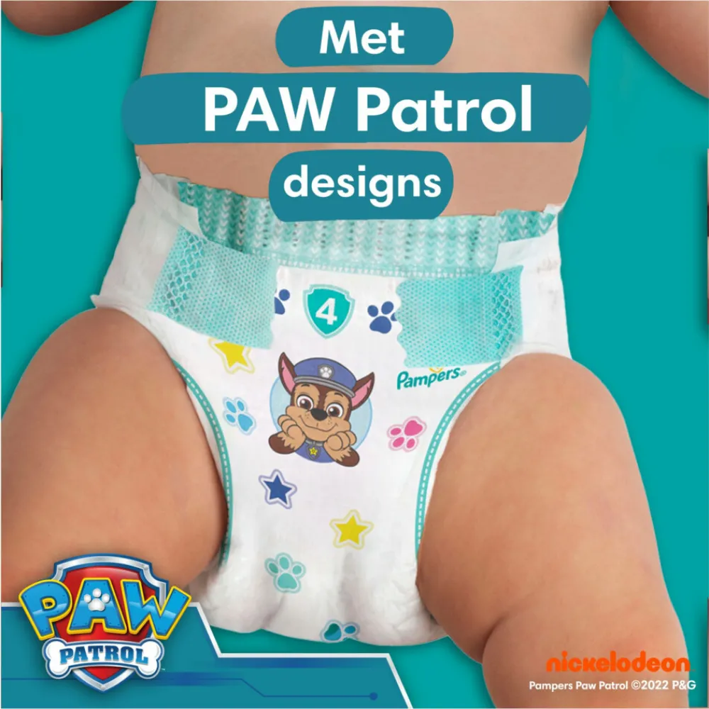 Luiers<Pampers Baby Dry Luiers Paw Patrol Maat 4 (9-14 kg) 222 stuks