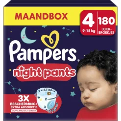Luiers<Pampers Baby Dry Night Pants Luierbroekjes Maat 4 (9kg-15kg) 180 stuks