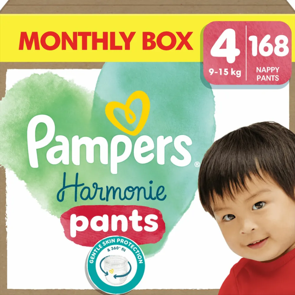 Harmonie Luierbroekjes Maat 4 (9-15 kg) 168 stuks^Pampers New