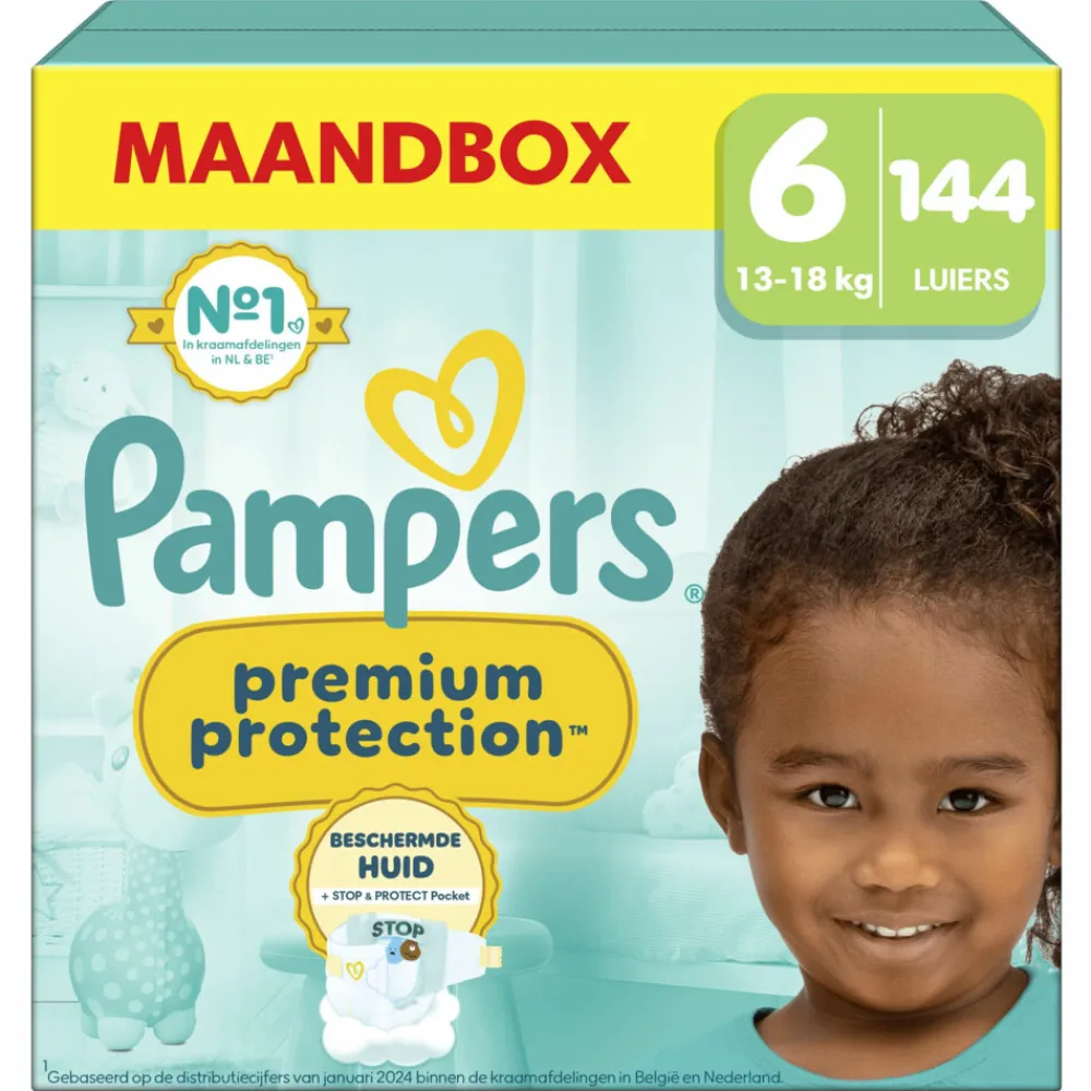 Outlet Premium Protection Luiers Maat 6 (13-18 kg) 144 stuks Luiers