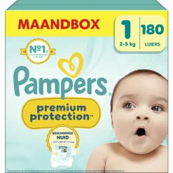 Luiers<Pampers Premium Protection Luiers Maat 1 (2-5kg) 180 stuks