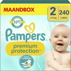 Babydoekjes|Luiers<Pampers Premium Protection Luiers Maat 2 en Harmonie Aqua Billendoekjes 720 stuks Pakket