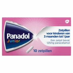 Geneesmiddelen|Pijnstillend<Panadol Junior Zetpillen 125 mg 3 maanden - 1 jaar 10 stuks