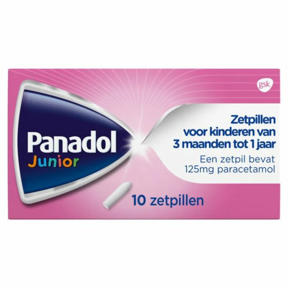 Geneesmiddelen|Pijnstillend<Panadol Junior Zetpillen 125 mg 3 maanden - 1 jaar 10 stuks