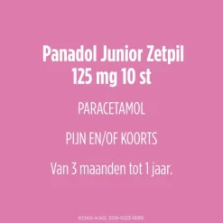 Geneesmiddelen|Pijnstillend<Panadol Junior Zetpillen 125 mg 3 maanden - 1 jaar 10 stuks