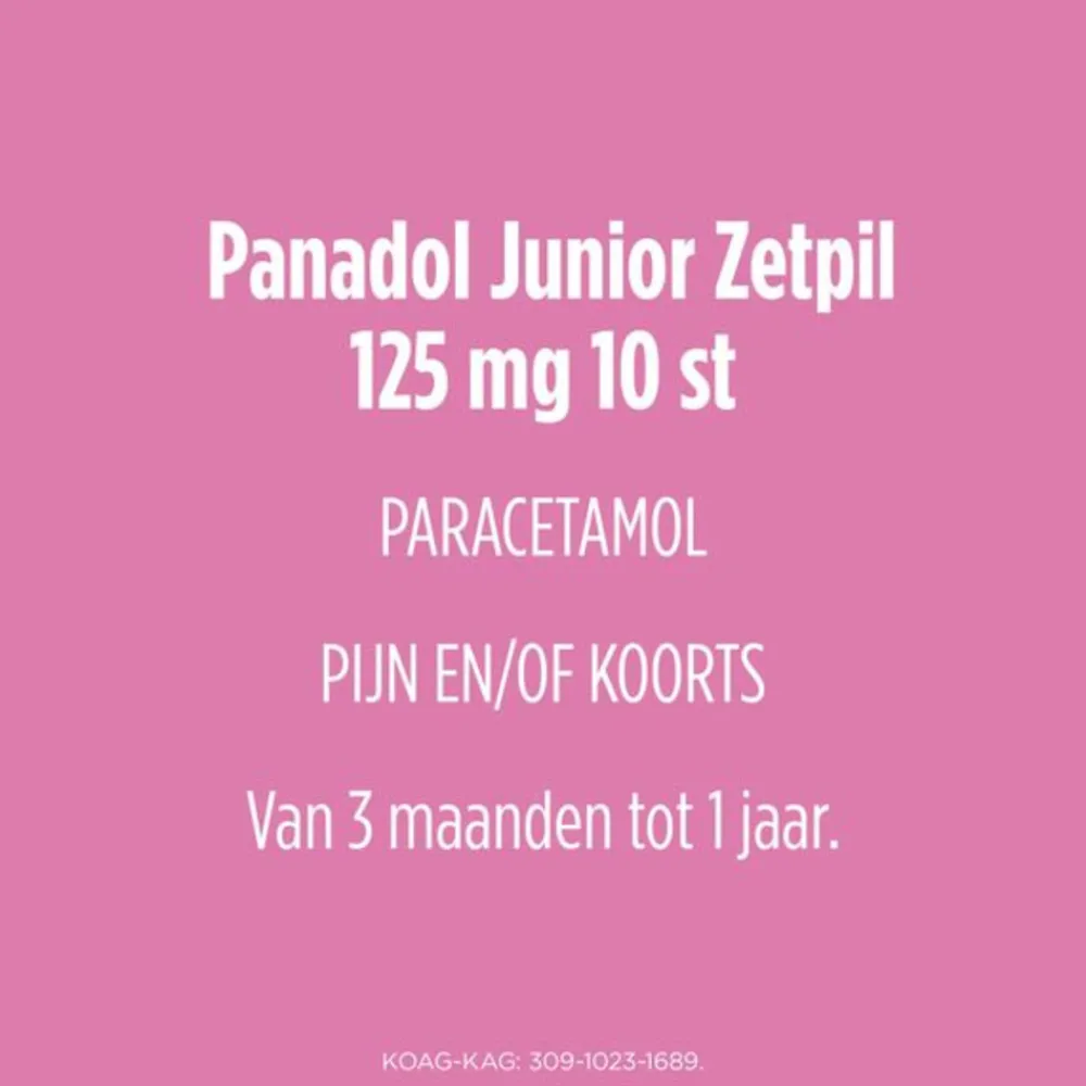 Geneesmiddelen|Pijnstillend<Panadol Junior Zetpillen 125 mg 3 maanden - 1 jaar 10 stuks