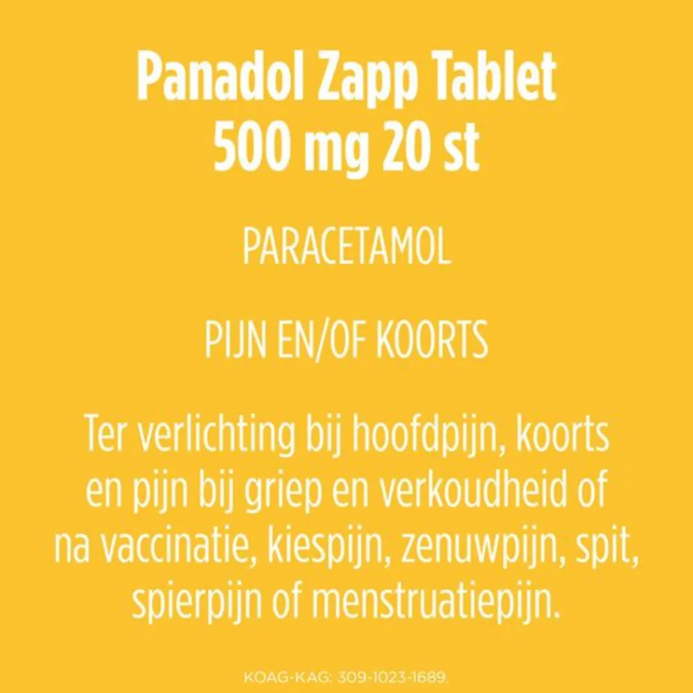 Zapp 500 mg 20 tabletten^Panadol Outlet