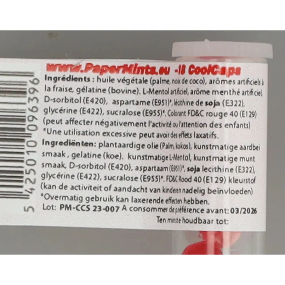 Specialistische Mondverzorging<PaperMints CoolCaps Aardbei 18 stuks
