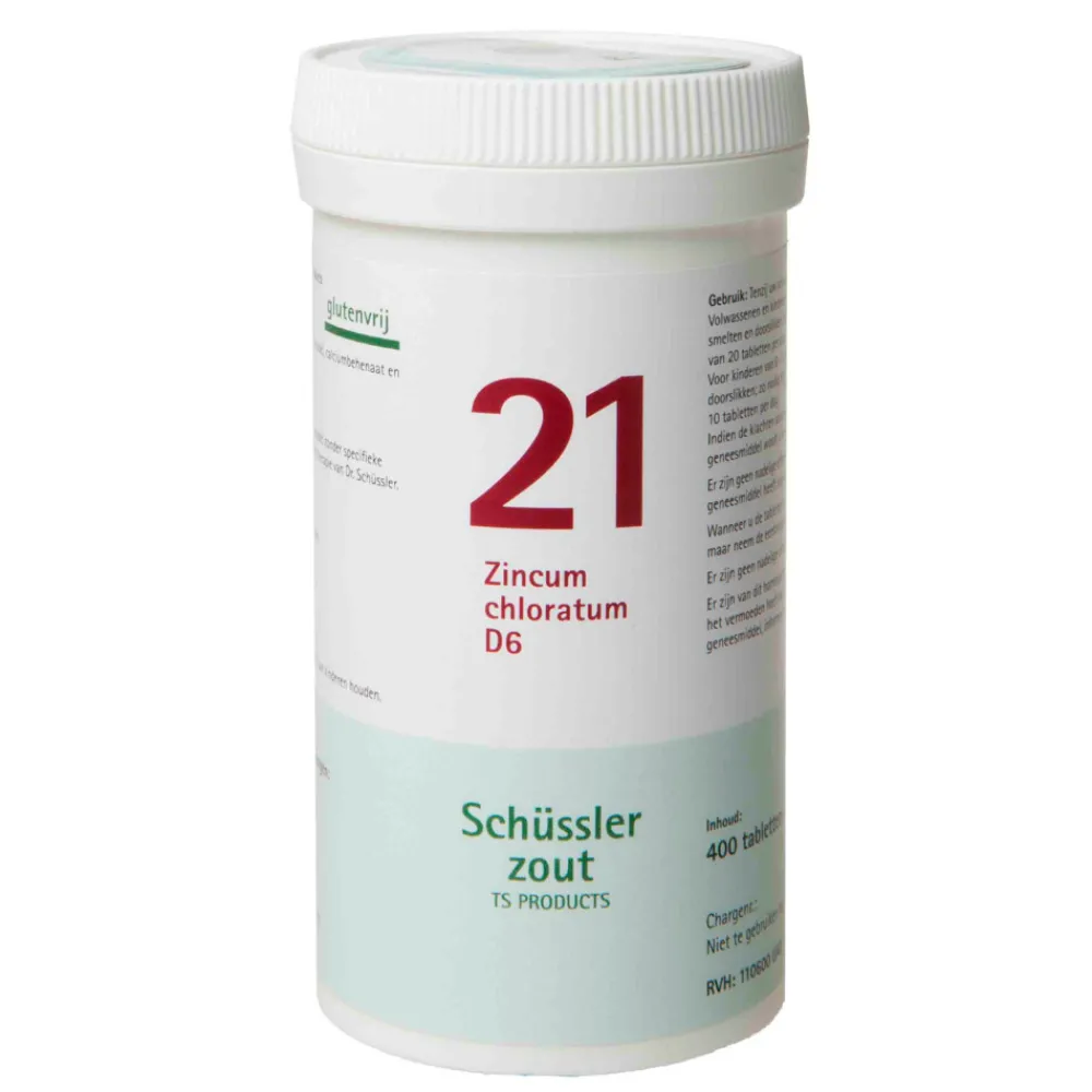 New Schussler Zout nr 21 Zincum Chloratum D6 400 tabletten Homeopathische Geneesmiddelen Enkelvoudig