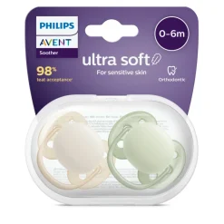 Best Fopspeen Ultra Soft 0-6 mnd Beige Lichtgroen 2 stuks Flessen & Spenen