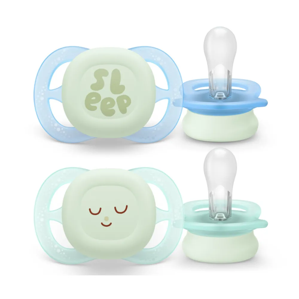 Flessen & Spenen<Philips Avent Fopspeen Ultra Air Nighttime 0-2 mnd Glow in the Dark 2 stuks