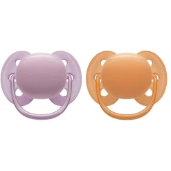 Fopspeen Ultra Soft 6-18 mnd Paars Oranje 2 stuks^Philips Avent Best