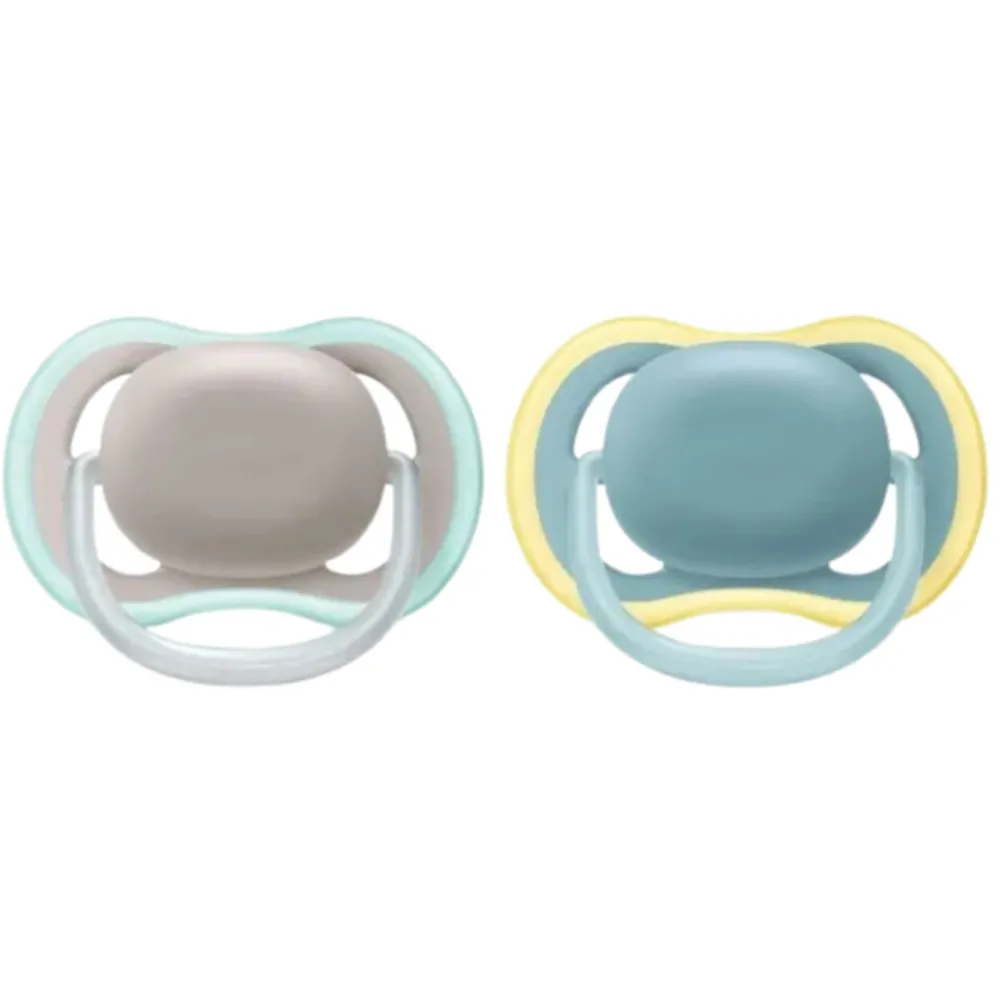 Clearance Fopspeen Ultra Air 18+ mnd Grijs Blauw 2 stuks Flessen & Spenen