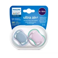 Best Ultra Air Fopspeen 6-18 mnd Paars Blauw 2 stuks Flessen & Spenen