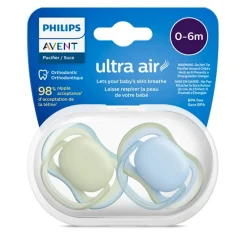 Flessen & Spenen<Philips Avent Ultra Air Fopspeen 0-6 mnd Groen Blauw 2 stuks