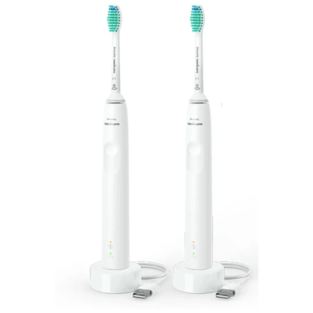 Tandenborstels<Philips Sonicare Elektrische Tandenborstel Series 3100 Wit Duopack HX3675/13 2 stuks