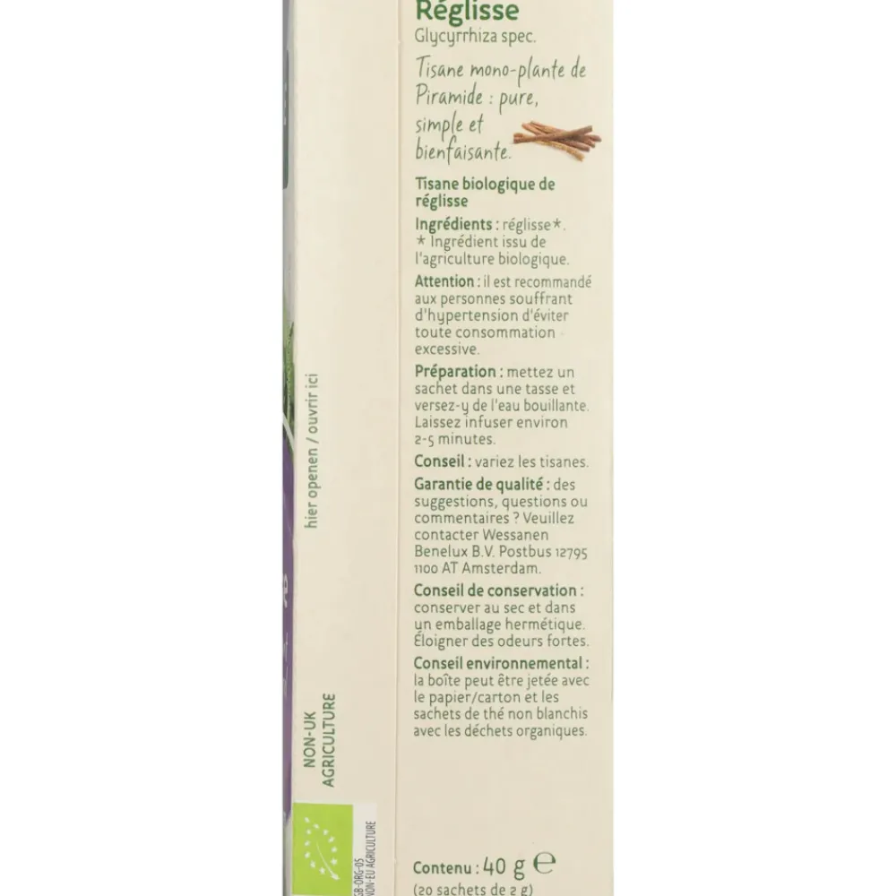 Biologische Theezakjes Zoethout 20 stuks^Piramide Best