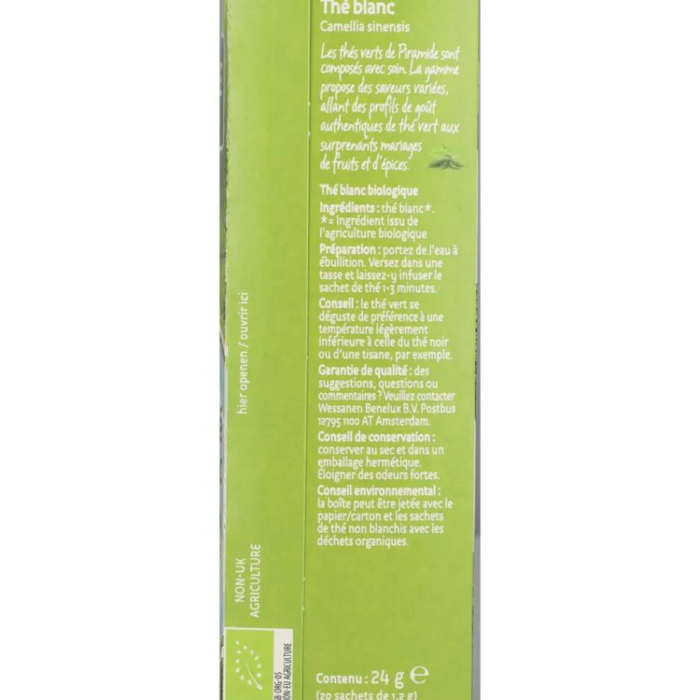 Clearance Biologische Witte Theezakjes 20 stuks Thee