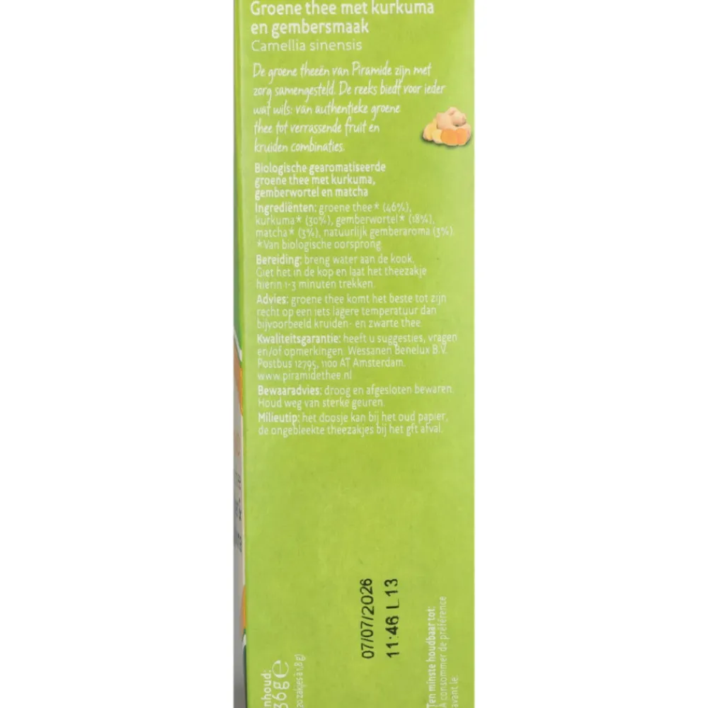 Online Groene Thee Oppeppend Gember & Kurkuma 20 stuks Thee