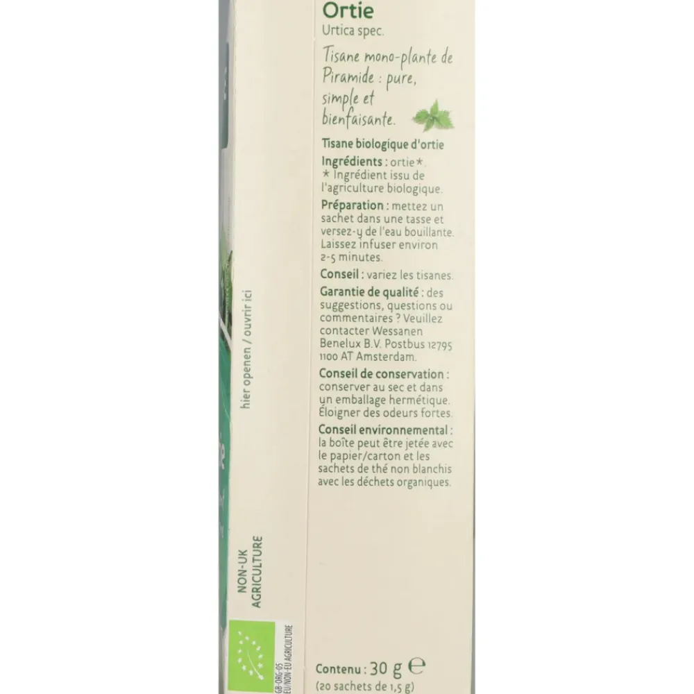 Thee<Piramide Kruidenthee Bio Brandnetel 20 stuks